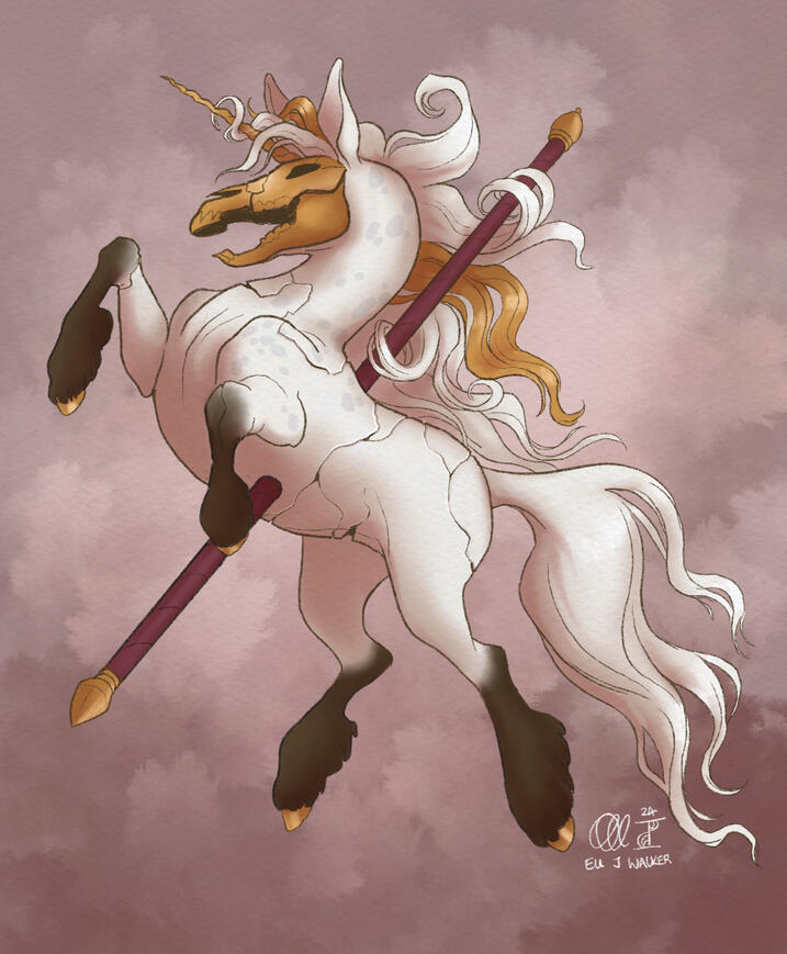 Xanthe, a character designed by ChaosBlast03, drawn for Art Fight 2024