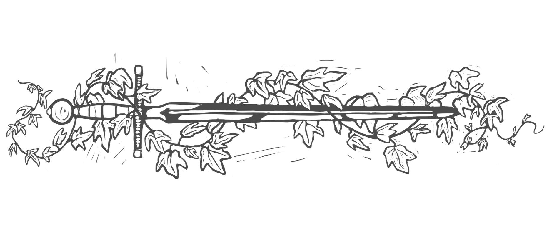 Faux linocut sword for client 2025